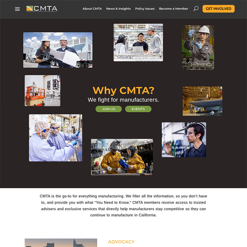 California Manufacturers & Technology Association Website Design Screenshot 2