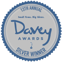Badge for winners of the 2017 Davey Web Design Award