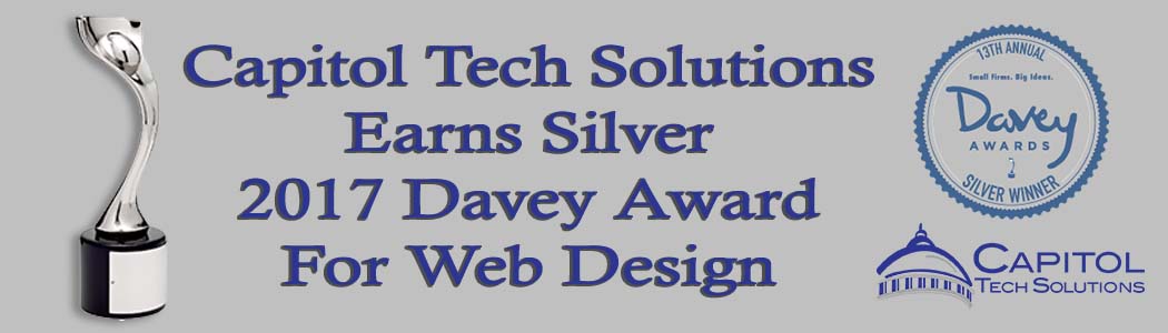 Title image announcing CTS earning 2017 Davey Award for Web Design