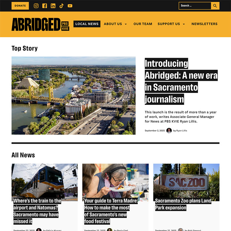 Abridged PBS KVIE Website Design Screenshot 1