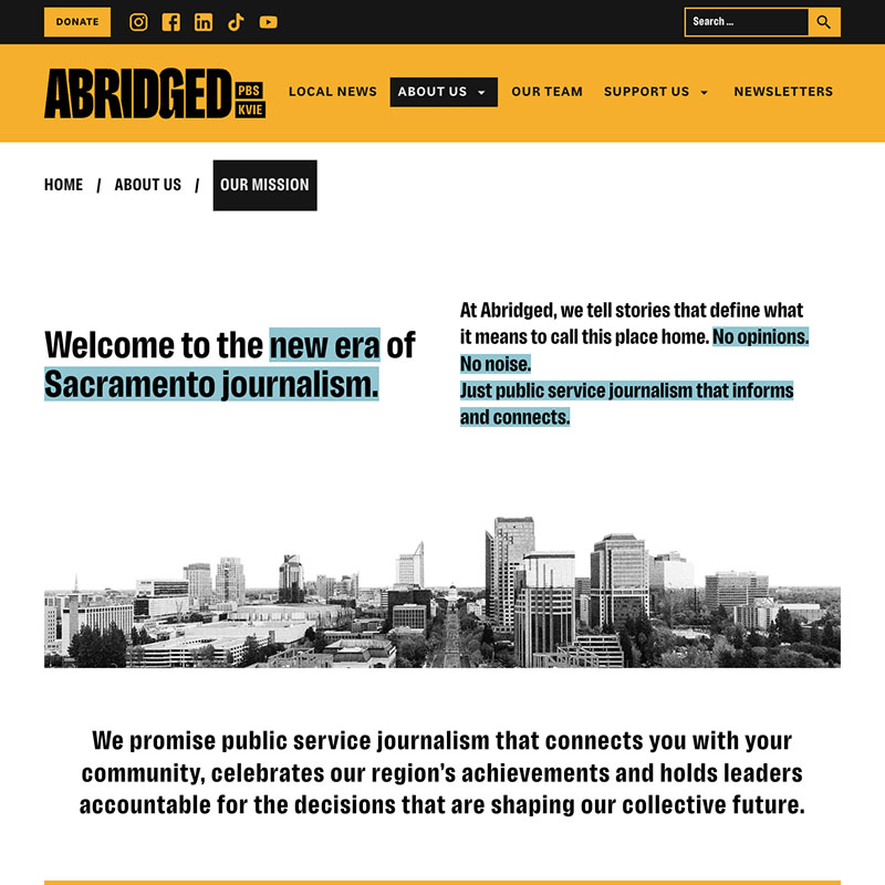 Abridged PBS KVIE Website Design Screenshot 3