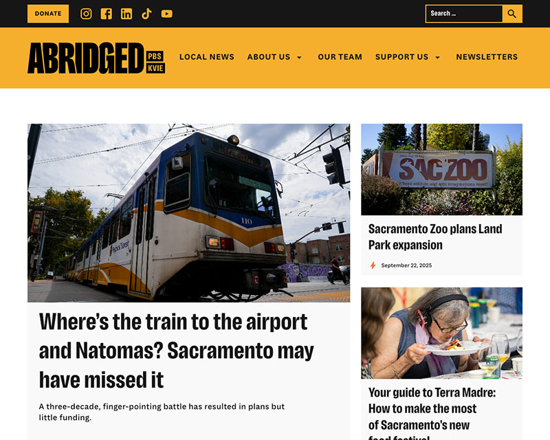 After Screenshot of Abridged PBS KVIE Website Redesign