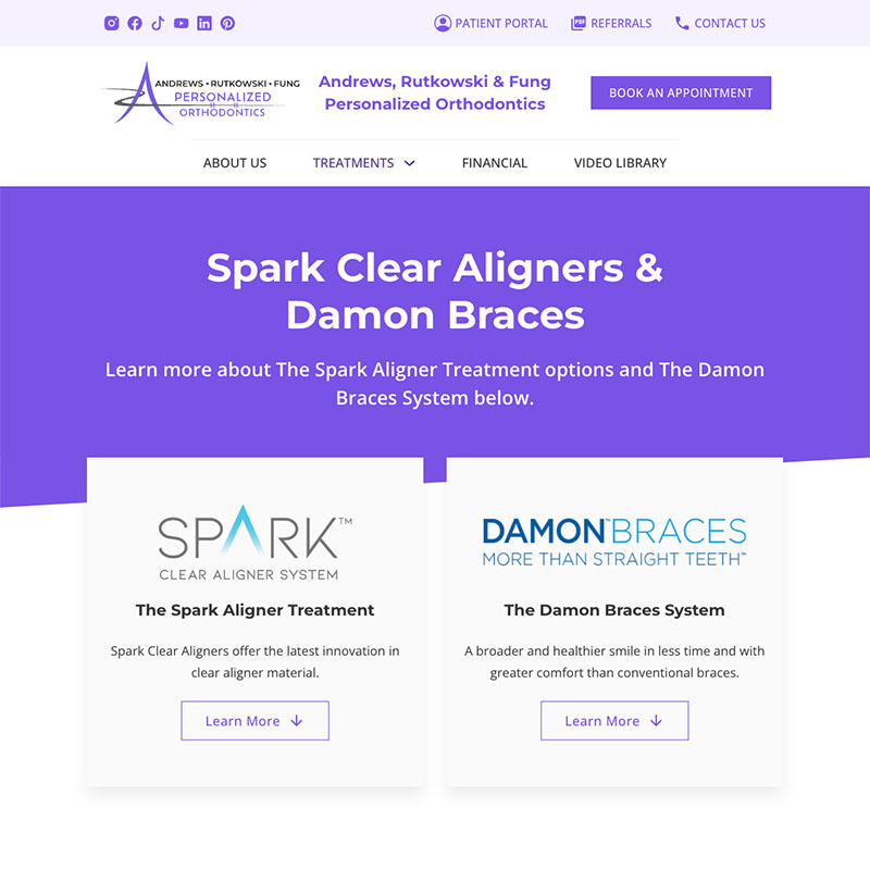 Personalized Orthodontics Website Design Screenshot 2