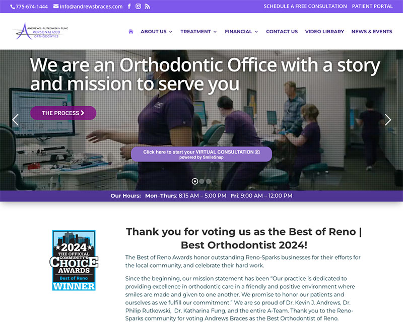 Before Screenshot of Personalized Orthodontics website redesign