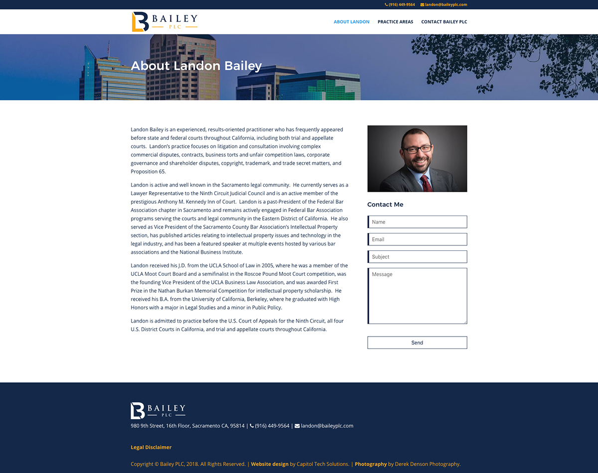 Bailey PLC Website Design Screenshot 1