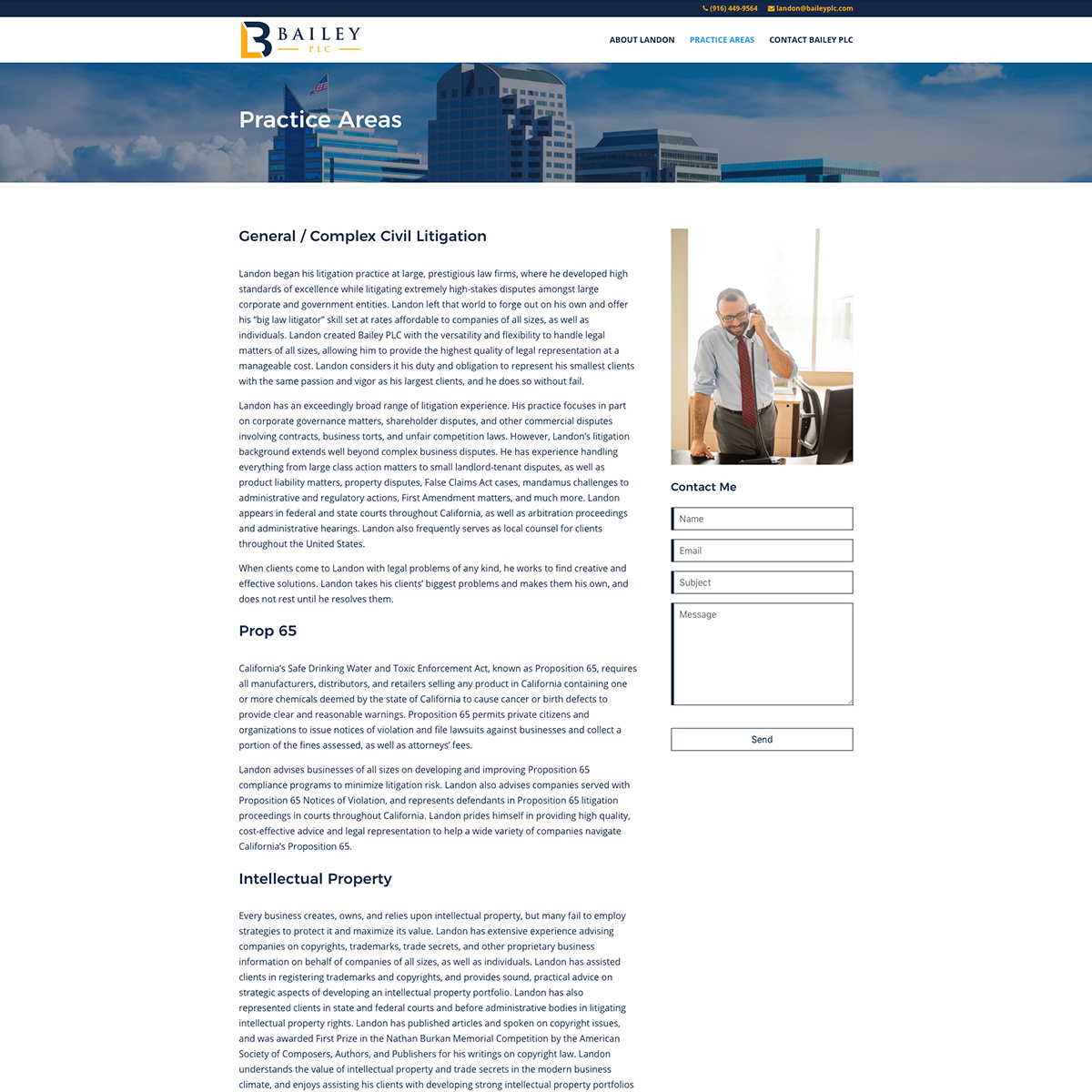 Bailey PLC Website Design Screenshot 2