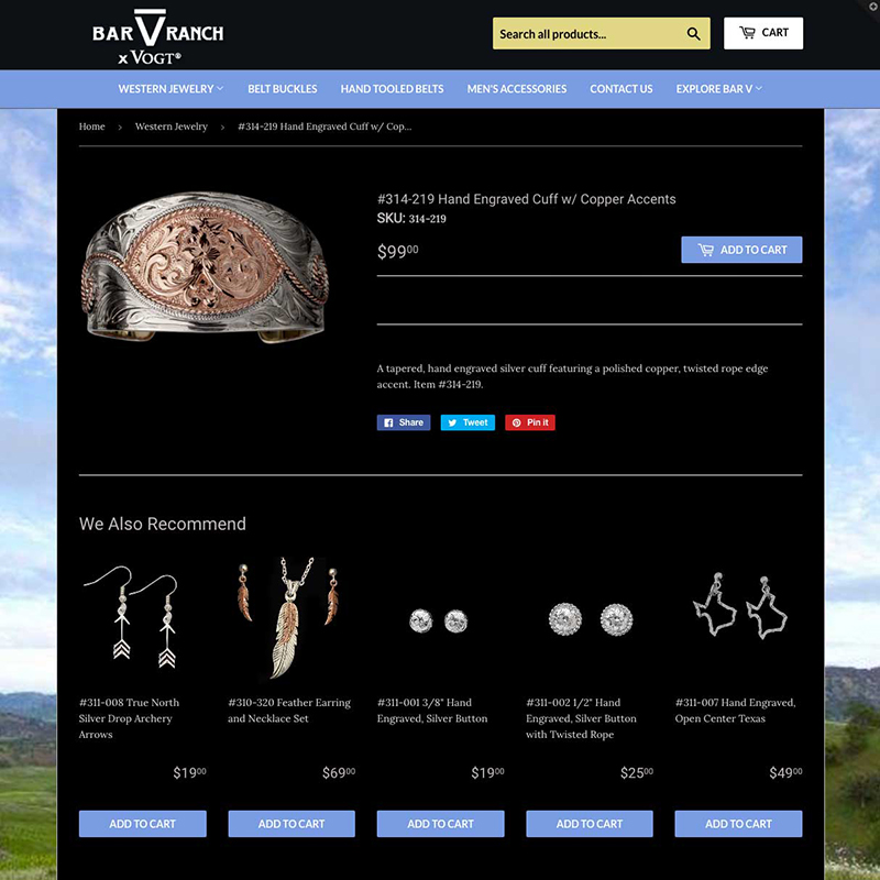 Bar V Ranch Website Design Screenshot 3