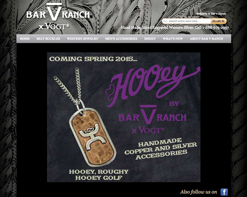 Before Screenshot of Bar V Ranch website