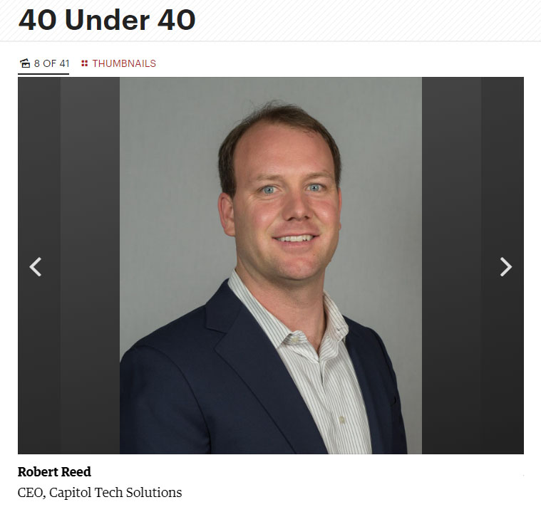 Photo of Bobby Reed’s headshot for 40 under 40 award. 
