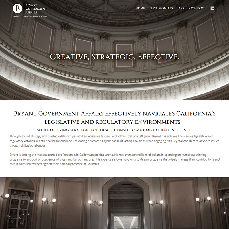 Bryant Government Affairs Website Design Screenshot 1