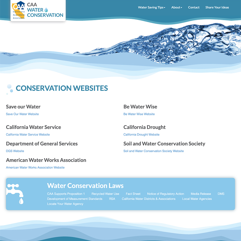 CAA Water Conservation Website Design Screenshot 4