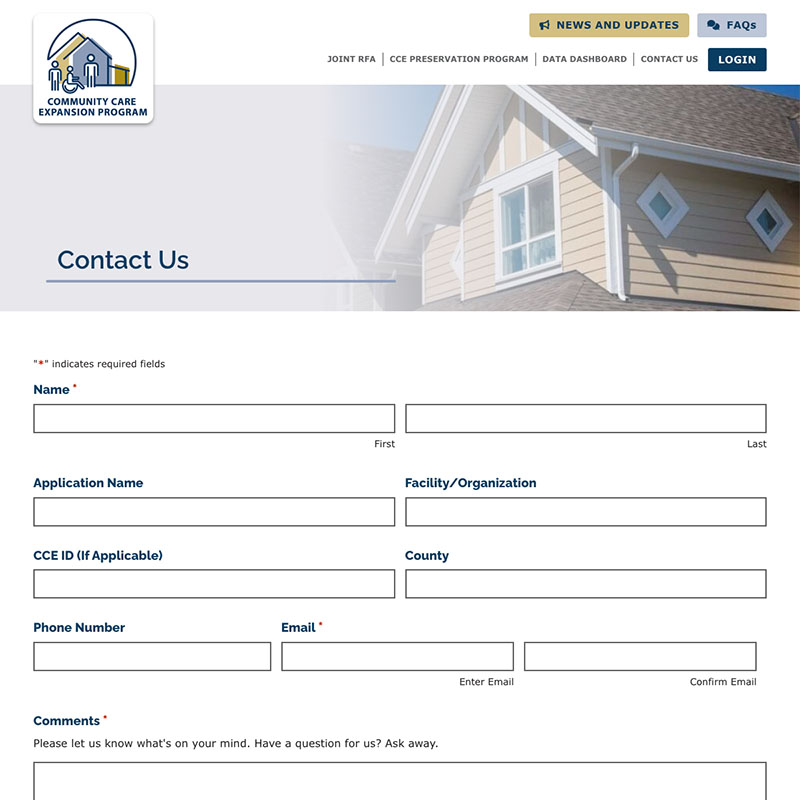Community Care Expansion (CCE) Program Website Design Screenshot 3