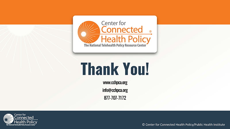 Center for Connected Health Policy presentation slide 12