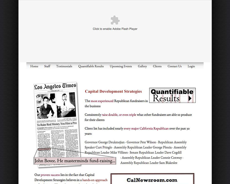 Before Screenshot of Capital Development Strategies website