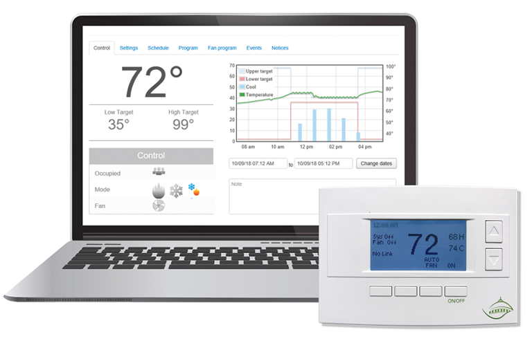 Capitol Energy Systems thermostat and desktop dashboard
