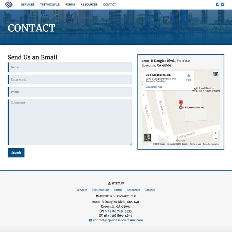 CJ & Associates Inc. Website Design Screenshot 3