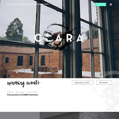 CLARA website homepage