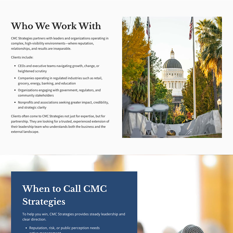 CMC Strategies Website Design Screenshot 1