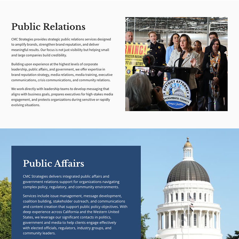 CMC Strategies Website Design Screenshot 2