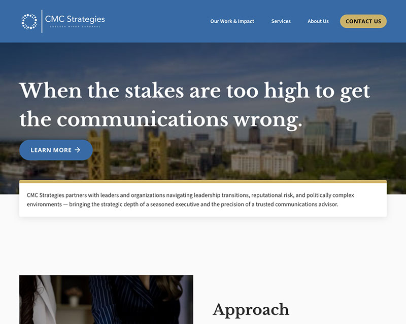 After Screenshot of CMC Strategies Website Redesign