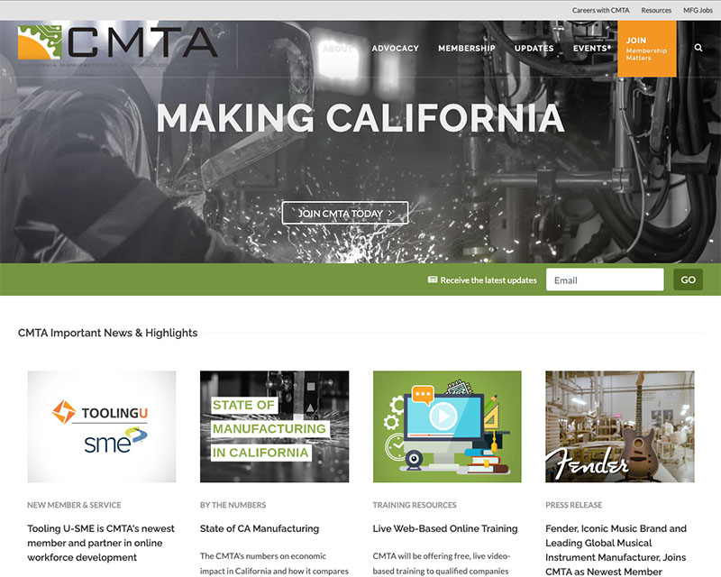 Before Screenshot of CMTA website redesign