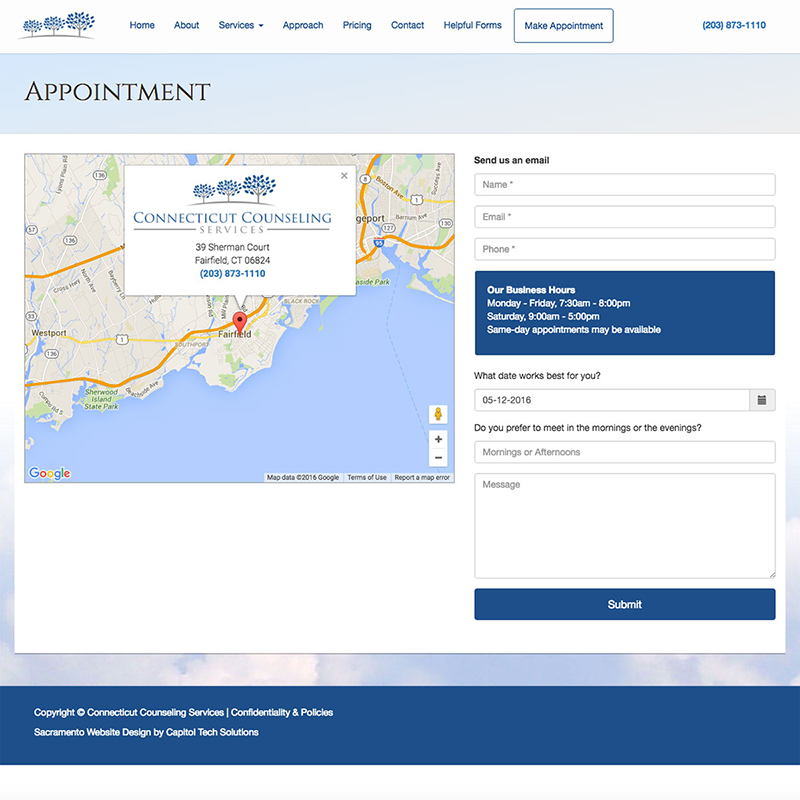 Connecticut Counseling Services Website Design Screenshot 4