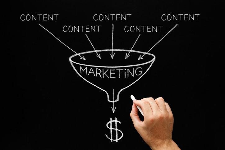 This image show how content fills the marketing funnel