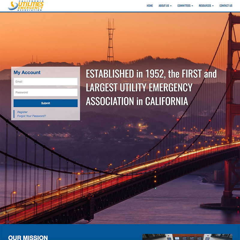 California Utilities Emergency Association (CUEA) Inc Website Design Screenshot 1