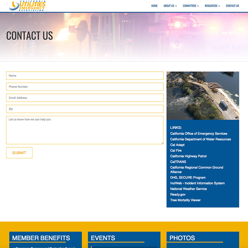 California Utilities Emergency Association (CUEA) Inc Website Design Screenshot 3