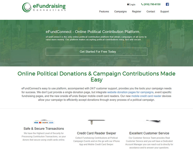 Before Screenshot of eFundraising Connections website