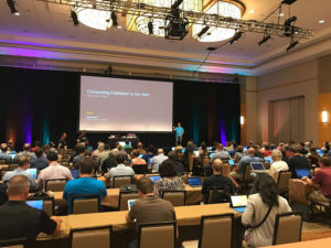 Photo of audience with the keynote speaker during the conference