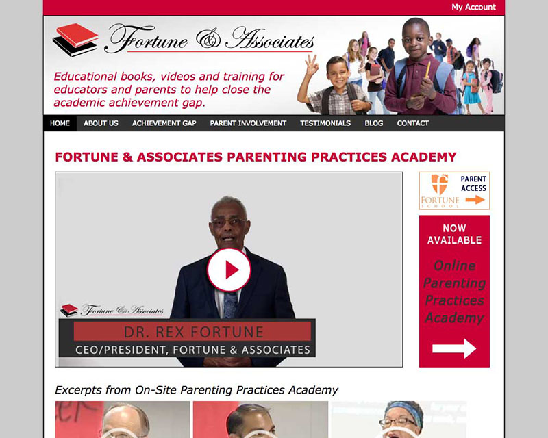 Before Screenshot of Fortune & Associates website