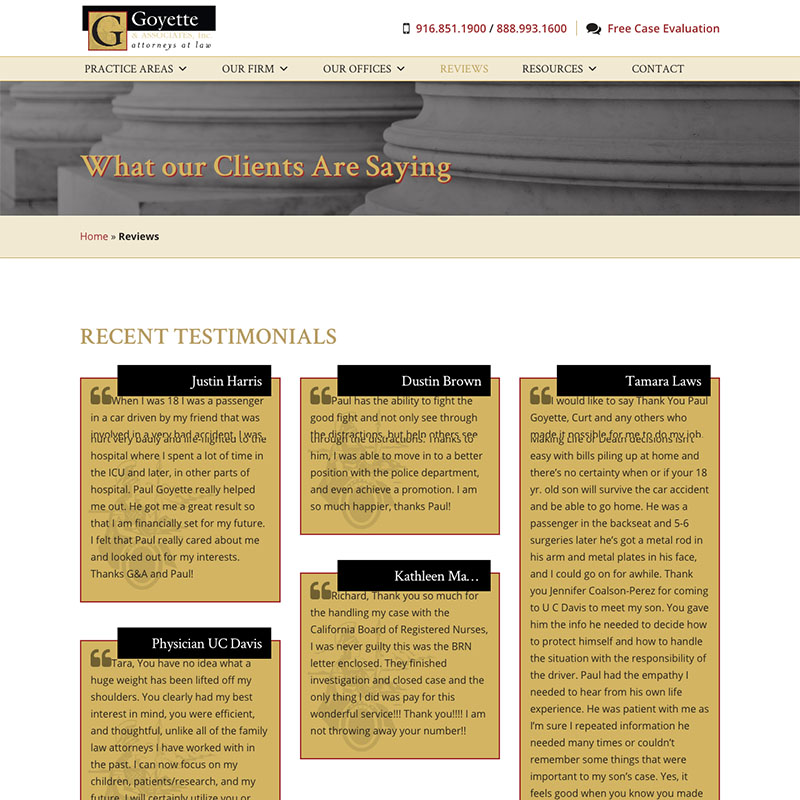 Goyette & Associates, Inc. Website Design Screenshot 3