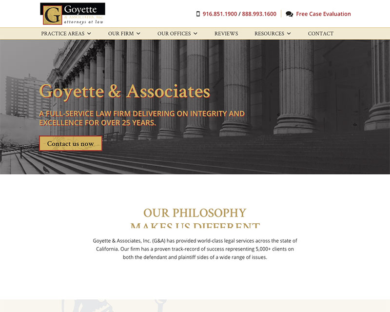 After Screenshot of Goyette & Associates, Inc. website redesign