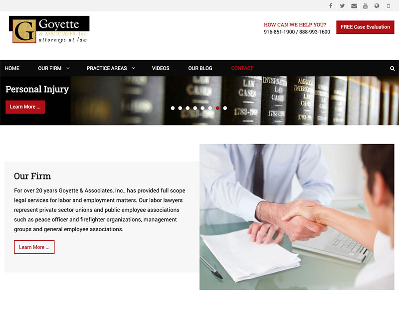 Before Screenshot of Goyette & Associates, Inc. website redesign