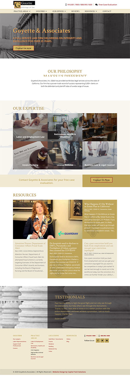 Goyette & Associates, Inc. Website Homepage Screenshot