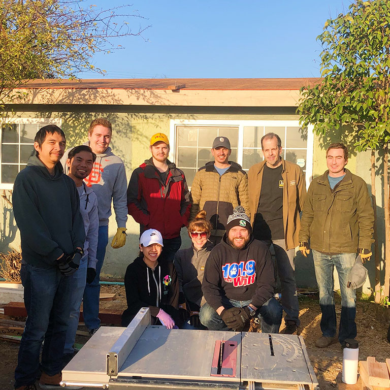 CTS team members building a house with Habitat for Humanity