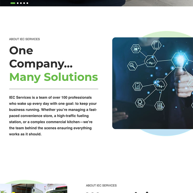 IEC Services Website Design Screenshot 1