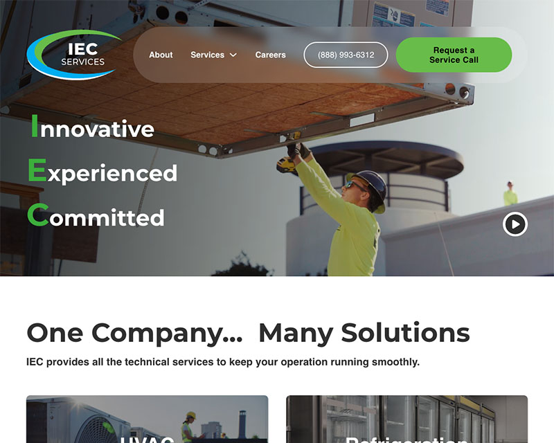 After Screenshot of IEC Services website redesign