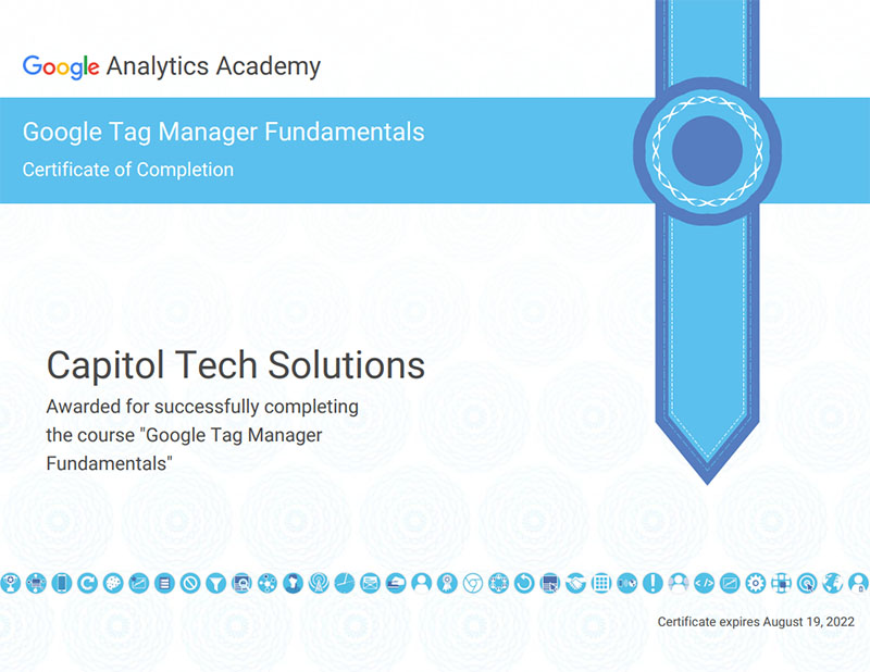 Image of Kevin Olson’s Google Tag Manager certification