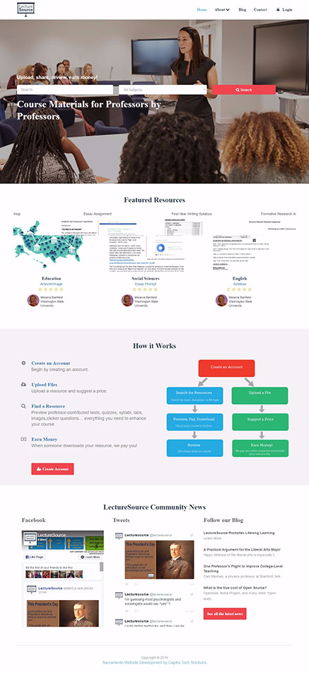 Lecture Source Website Homepage Screenshot