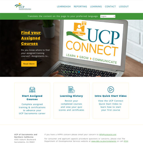 Custom Learning Management System (LMS) for UCP Sacramento