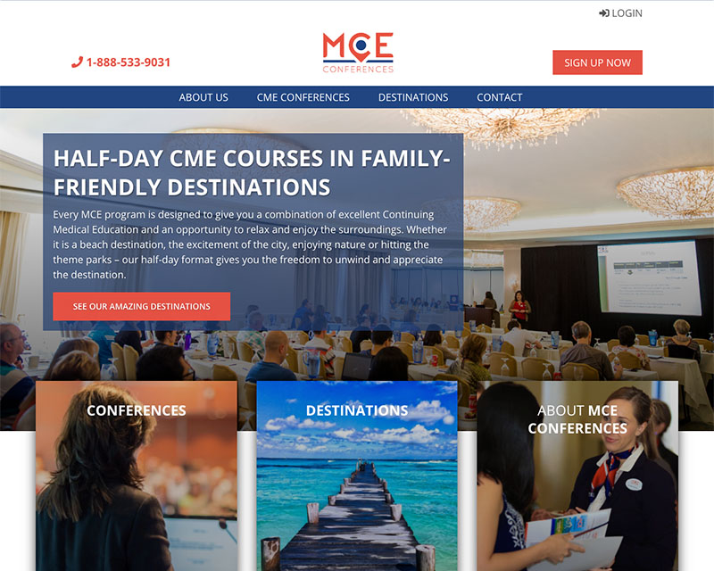 After Screenshot of MCE conferences website redesign