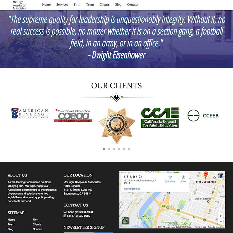 McHugh, Koepke & Associates Website Design Screenshot 2