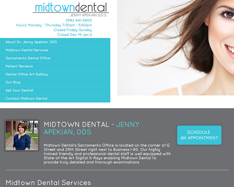 Before Screenshot of Midtown Dental website