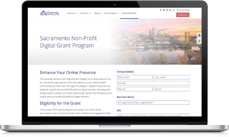  Nonprofits must apply online by 5 p.m. April 28, 2023, to be eligible for the Sacramento Non-Profit Digital Grant Program. 