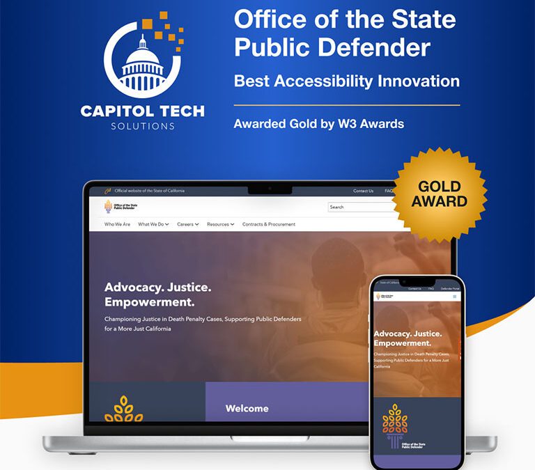 Capitol Tech Solutions Wins Gold at the 2025 W³ Awards for Best Accessibility Innovation