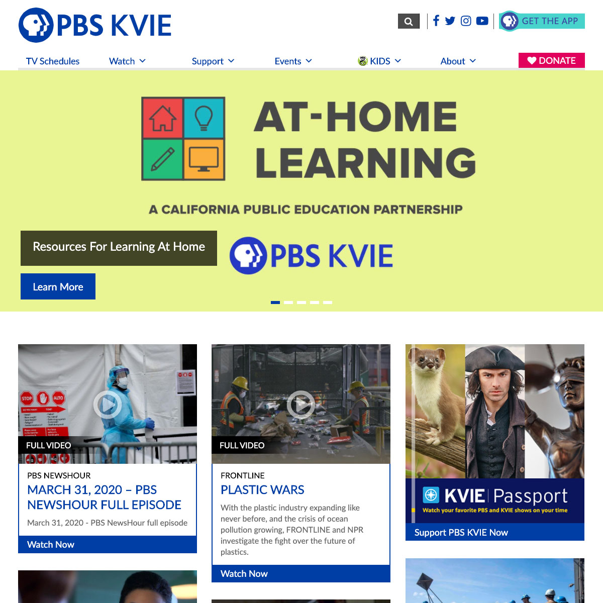 PBS KVIE Website Design Screenshot 1
