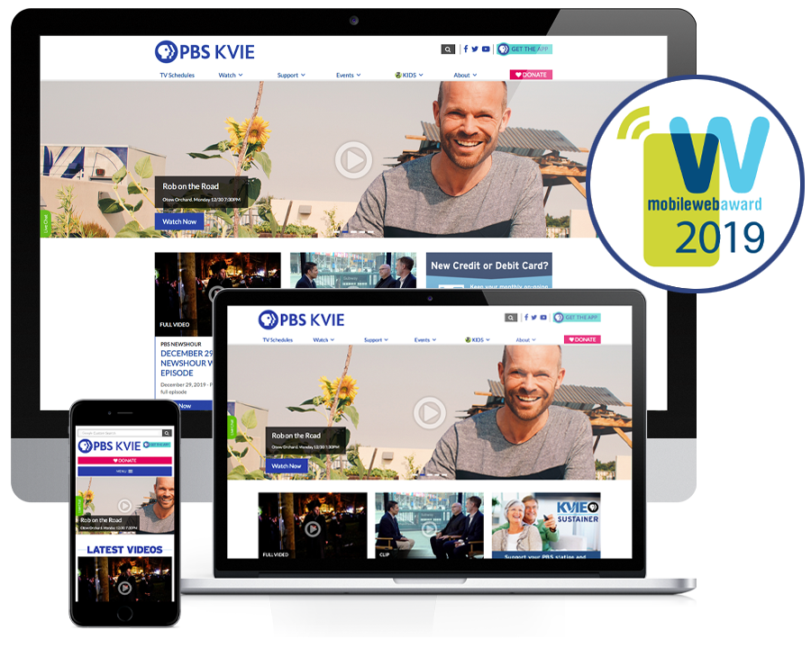 Capitol Tech Solutions wins 2019 Best Mobile Website Design award for their web design work on Sacramento based PBS affiliate station  KVIE 