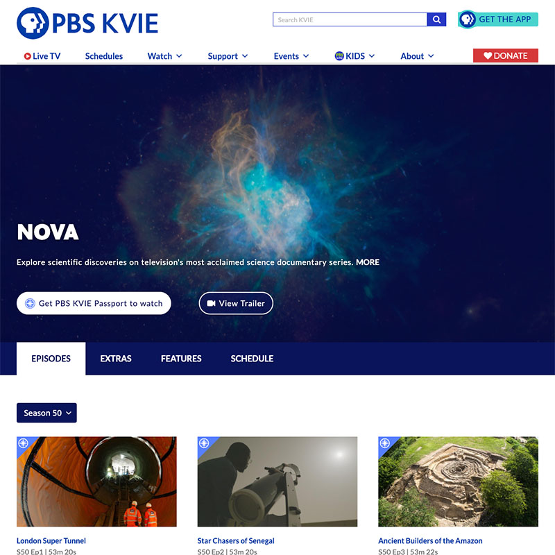 PBS KVIE Website Design Screenshot 1